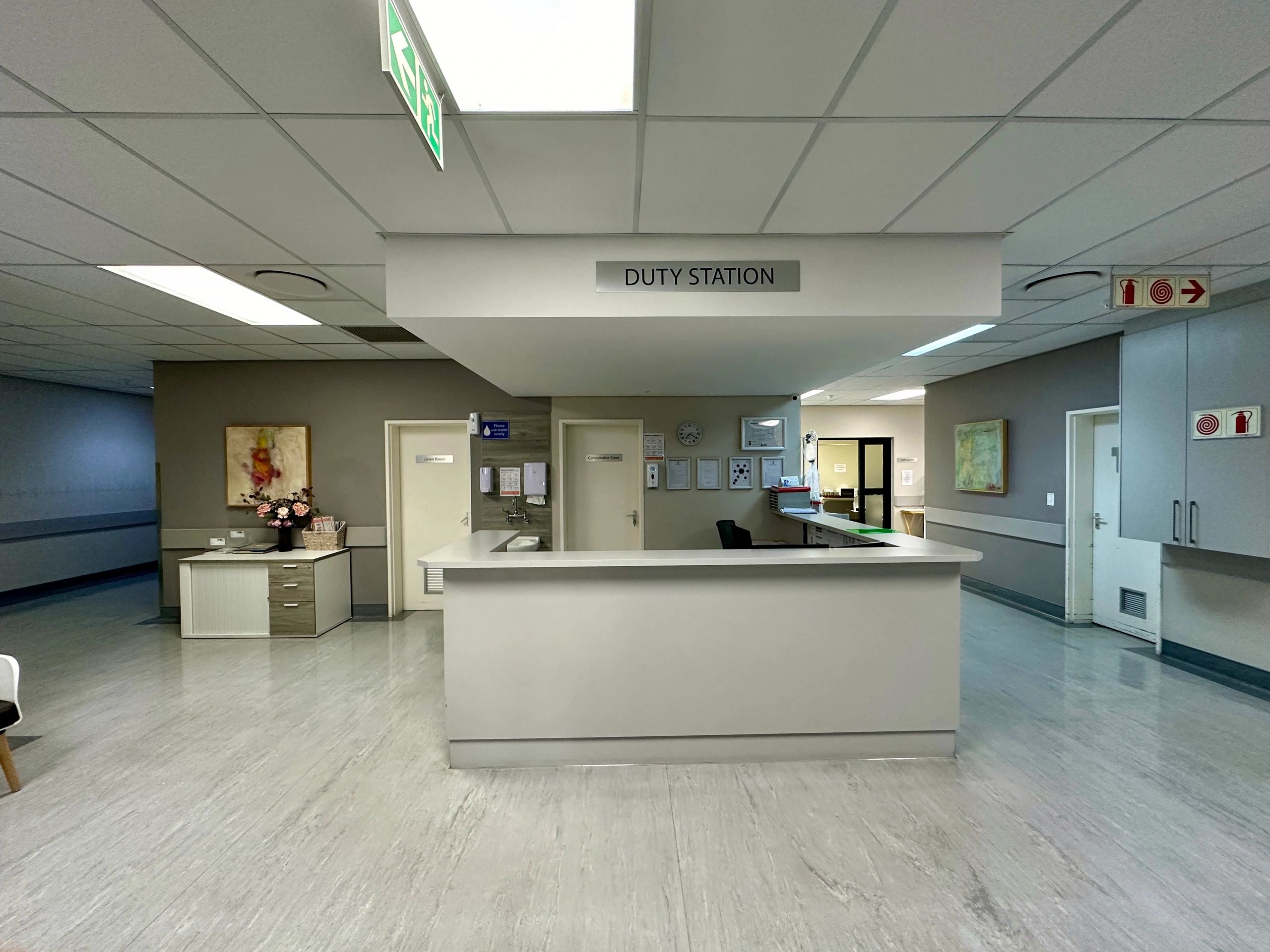 Modern wellness clinic reception interior
